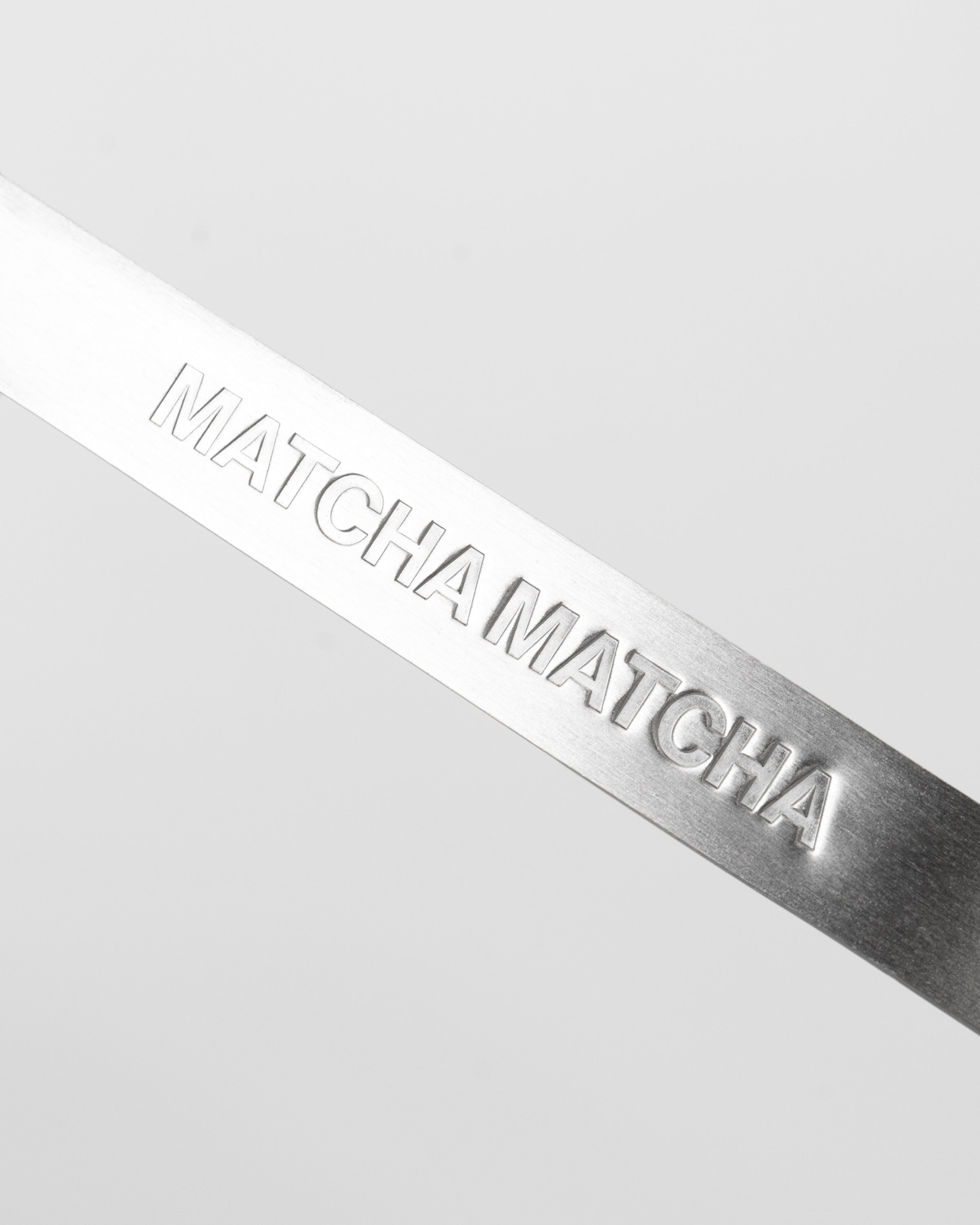 Close up of 'MATCHA MATCHA' logo