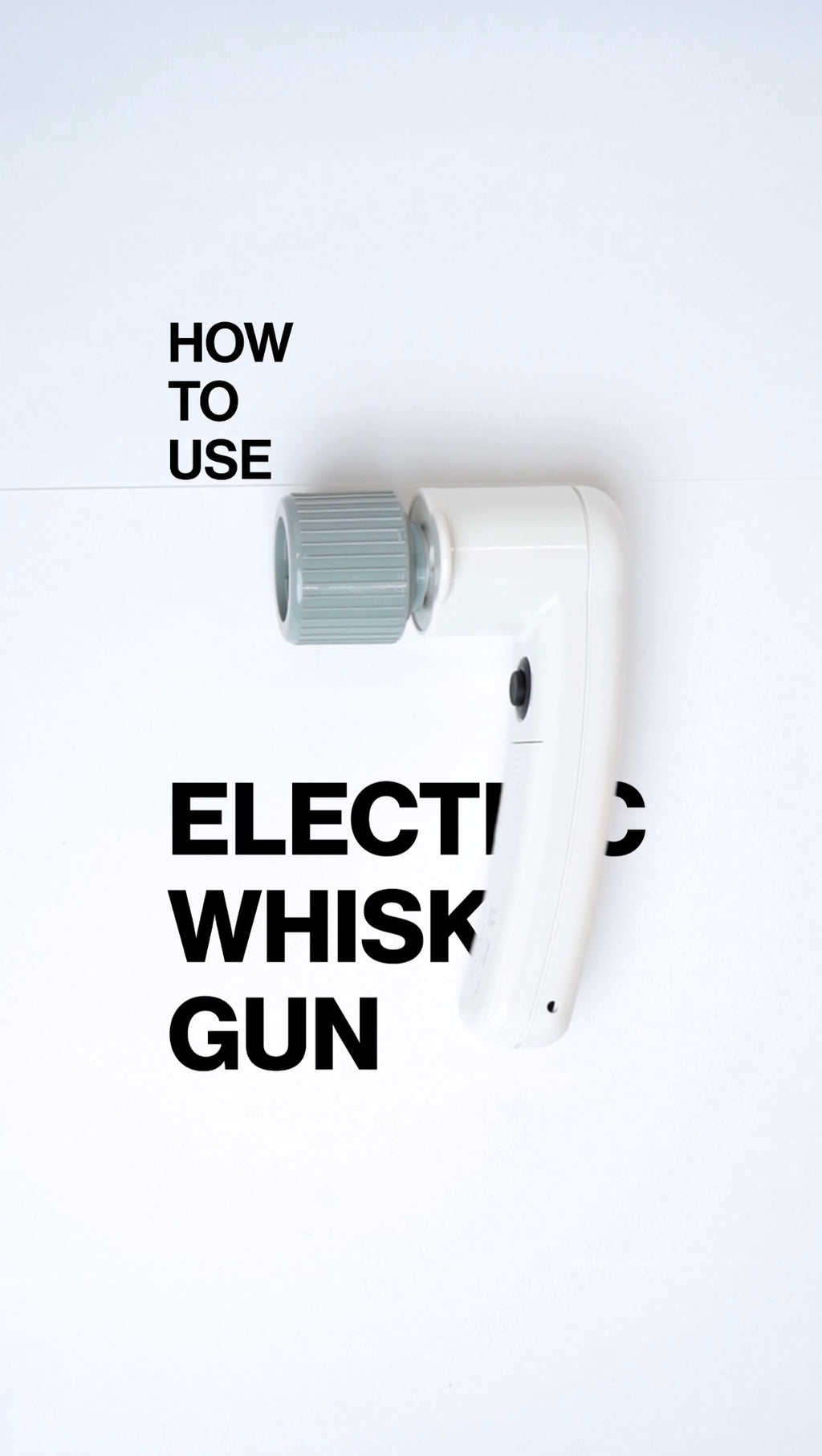 How-to video demonstrating setup and use of the Matcha Matcha Electric Whisk Gun with whisk attachment.